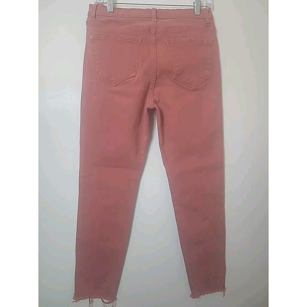 Kensie Vintage Lux Ultimate High Rise Skinny Distressed Jeans Red Raw Hem 8/28 - Picture 2 of 11